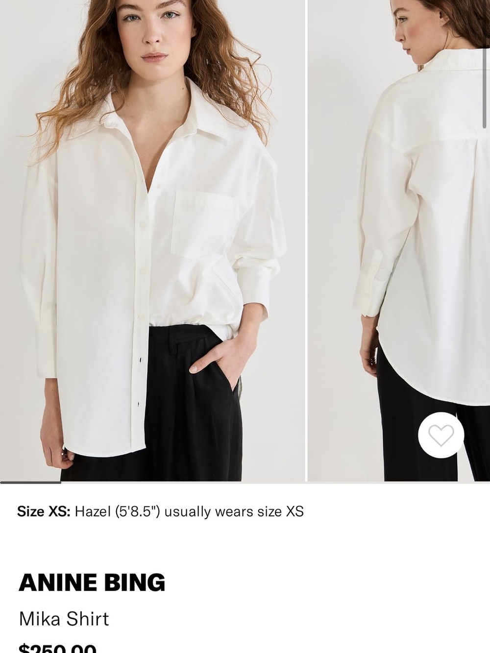 Anine Bing Mika Oversized White Button-Down Shirt
